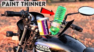 PAINT THINNER IN BIKE AS FUEL  Shocking But 100 Working 🔥 [upl. by Nlyak]