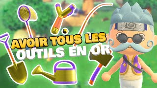 COMMENT AVOIR TOUS LES OUTILS EN OR   Animal Crossing New Horizon [upl. by Edgerton]