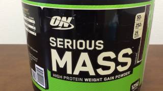 Unboxing and review of Optimum Nutrition Serious Mass weight gainerオプティマムニュートリション日本語の説明はキャプションで [upl. by Petronille75]