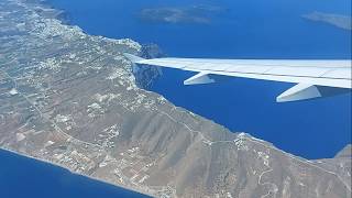 🛫ATHENS to SANTORINI✈A320🛫THE WHOLE FLIGHT 🛬MAGICAL APPROACH BEFORE LANDING🌡JULY 2020 [upl. by Ayatahs]