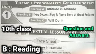 10th class  English  Unit  1 Reading B  Every Success Story Is Also a Story of Great Failures [upl. by Kate]