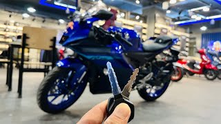 2024 Yamaha R15 V40 Racing Blue New Model  Detailed Walkaround Review  New Colour amp Changes [upl. by Sabra]