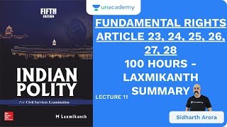 L11 Fundamental Rights  ARTICLE 23 24 25 26 27 28  100 Hours  Laxmikanth Summary  UPSC CSE [upl. by Ainsley392]