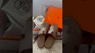 unboxing hermes izmir sandals in beige sable [upl. by Lebasy]