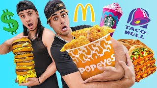 Eating MOST EXPENSIVE Items From Fast Food Restaurants secret menu [upl. by Toole]