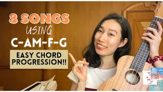 8 SONGS WITH 4 EASY CHORDS Ukulele Tutorial by Chairia Tandias [upl. by Chor]