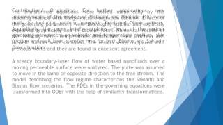 A Steady MHD Boundary Layer Flow of Water Based Nanofluids over a Moving Permeable Flat Plate IJMR 4 [upl. by Ahsieni]