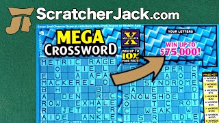 How to Win Mega Crossword  75000  CA Lottery Scratch Ticket  ScratcherJackcom [upl. by Berger]