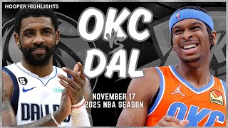 Oklahoma City Thunder vs Dallas Mavericks Full Game Highlights  Nov 17  2025 NBA Season [upl. by Slemmer]