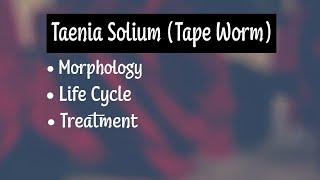 Taenia Solium Morphology Life Cycle Treatment [upl. by Iphigeniah]