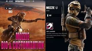 Mozzie Bio and Customization Loadout Headgear Uniforms  Rainbow Six Siege [upl. by Assiran]