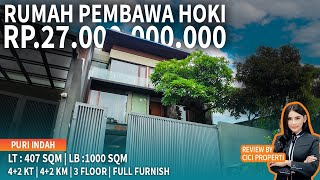 RUMAH HOKI  HARGA RUMAH RP27 MILIAR  PURI INDAH  REVIEW BY CICI PROPERTI [upl. by Oznola]