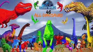 THE BEST ALL 46 DINOSAURS  JURASSIC WORLD EVOLUTION [upl. by Lauraine828]