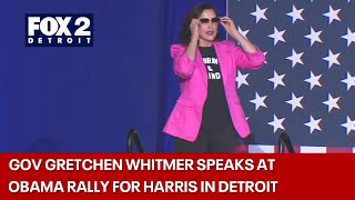 Gov Whitmer speaks at Obama rally for Harris in Detroit [upl. by Aibara745]