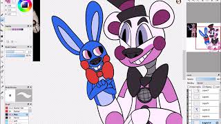 Funtime Freddy and Bonbon FNAF Speedpaint [upl. by Allicirp585]