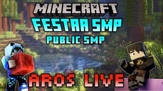 🔴 247 Minecraft Festaa SMP With Aros  Build something New  Day  18  minecraft multiplayer [upl. by Aillij848]