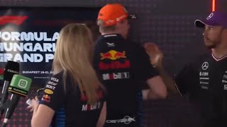 Lewis Hamilton shows true colours during exchange with Max Verstappen after Hungary crash [upl. by Emelin]