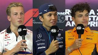 Liam Lawson Alex Albon Lando Norris Press Conference Interview  F1 2024 USA GP Texas [upl. by Arocahs]