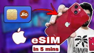 How To Setup eSIM on iPhone  iPhone 15 iPhone 14 iPhone 13 iPhone 12 amp iPhone 11  Jio [upl. by Alahcim]