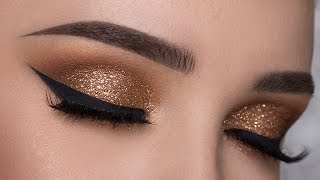 EASY Copper Glitter Smokey Eye Makeup Tutorial [upl. by Ayotahc]