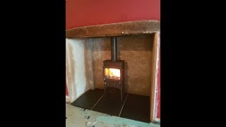 Inglenook Fireplace Transformation Woodwarm Fireview 5kW Slender Multi Fuel Stove [upl. by Andrade]