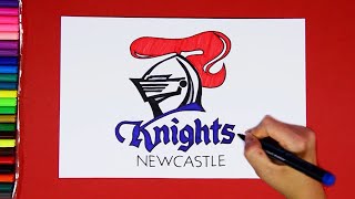 How to draw Newcastle Knights Logo National Rugby League [upl. by Mills]