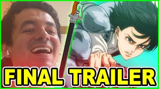 INSANE My Attack on Titan PART 4 TRAILER REACTION amp Quick thoughts [upl. by Carmelle]