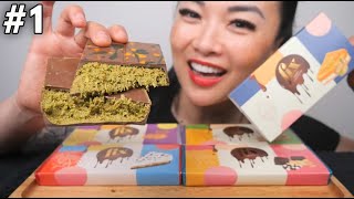 FINALLY THE VIRAL DUBAI FIX CHOCOLATE ASMR EATING SOUNDS LIGHT WHISPERS  SASASMR [upl. by Ainirtak]