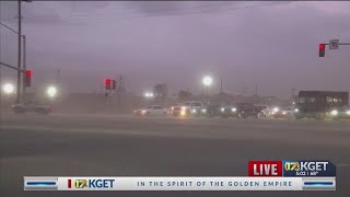 Dust storm blows through Kern County [upl. by Arekahs]