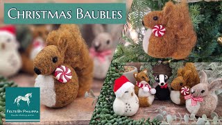 🐿 Cutest Ever WOODLAND Baubles  Needle felting for beginners  Miss Squirrel third of the five 🐿 [upl. by Champagne608]