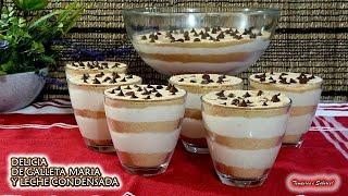 DELICIA DE GALLETA MARIA Y LECHE CONDENSADA CON SOLO 4 INGREDIENTES ESPECTACULAR Y MUY FÁCIL [upl. by Hephzipa744]