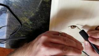 Pyrography Portrait Wood Burning Tutorial Part 4  Finishing Left Eye [upl. by Emerald891]