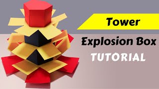 Hexagonal Tower Explosion Box Tutorial Measurement included Simple Easy step by step DIY Gift Idea [upl. by Tristram]