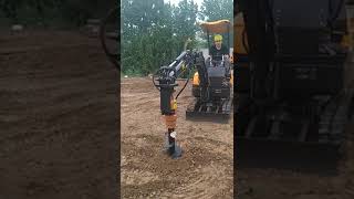 Mini excavator GG 800 auger working [upl. by Corneille764]