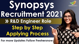 Synopsys Recruitment 2021  Step by Step Applying  Qualification  Latest IT Software Jobs 2021 [upl. by Pan721]