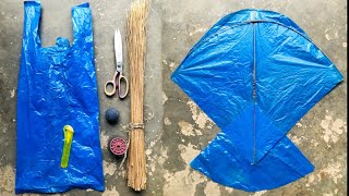 How To Make A Kite With Plastic Bag amp Broom Stick Patang kaise banate hain 2024 Pakistan Kite [upl. by Nnairek879]