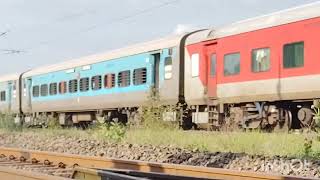 Vaigai express 12635 amp 2nd train mangaluru central express 16857 crossing Viruthachalam train rail [upl. by Atniuq]