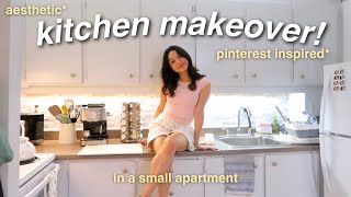 KITCHEN MAKEOVER small apartment pinterest inspired  kitchen tour [upl. by Katusha]