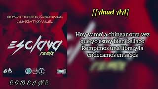 Esclava REMIX Letra Bryant Myers Feat Anonimus Anuel AA y Almighty  El Mejor Rreggaeton Antiguo [upl. by Nava]