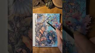 ASMR Journal emerald sea🐳🐠 asmr artjournal artjournaling [upl. by Liamaj]