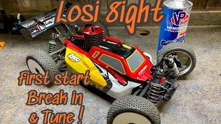 Losi Eight Nitro 18 buggy RTR break in and tune VP racing fuel [upl. by Zeb]