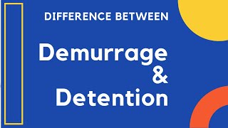 S 29 Demurrage and Detention  demurrage charges  निंदा और निरोध  ক্ষয়ক্ষতি এবং আটকানো [upl. by Huba]