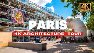 🇫🇷 Paris Walking Tour  Complete Centre Pompidou Architecture Walking Tour  4K HDR  60fps [upl. by Icken]