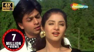 Aisi Deewangi Dekhi Nahi  4K Song  Deewana  Shah Rukh Khan Divya Bharti  Best Romantic Song [upl. by Keligot]