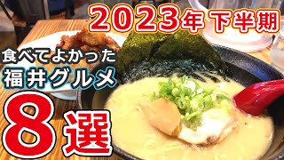 【福井県グルメ】2023年下半期 行ってよかった福井のおすすめグルメ店8選【ランチディナー】 [upl. by Schoening942]