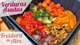 VERDURAS ASADAS EN FREIDORA DE AIRE 🥕🥦 TIEMPO Y TEMPERATURA [upl. by Rhu]