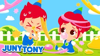 Icky Sticky Bubble Gum Song 🍭  More  Sing Along  Nursery Rhymes and Kids Songs  JunyTony [upl. by Eseeryt]