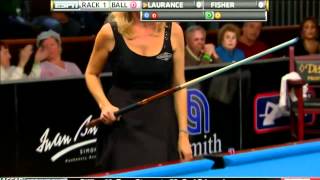 031812 WPBA Masters  Final rack 1 Allison Fisher vs Ewa Mataya Laurance Billiard HD [upl. by Nnaillij]