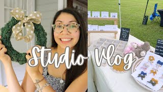 Studio Vlog  market flop making silver rings and crochet bobble wreaths [upl. by Arutnev40]