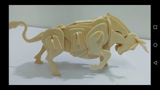 Woodcraft Construction Kit How to assemble the wooden Bull [upl. by Ahseem]